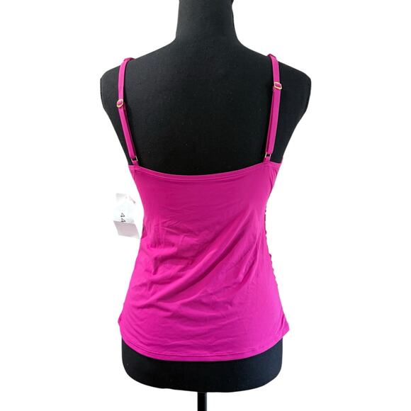 NWOT! Bleu Rod Beattie All About U-Wire Ruched Tankini Swim Top - Size 8 - Picture 5 of 8